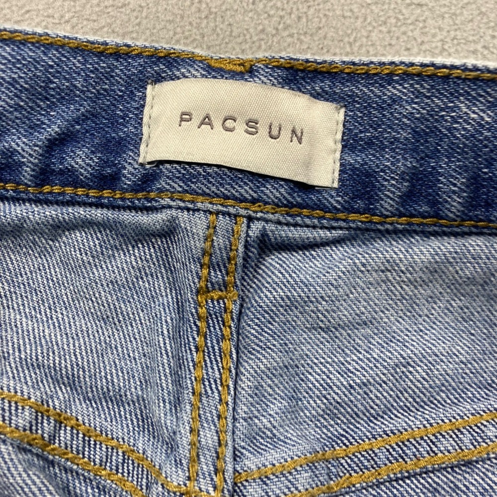 PacSun Women's 28 Blue High Rise Straight Dad Jeans Distressed Non-Stretch - Picture 5 of 10